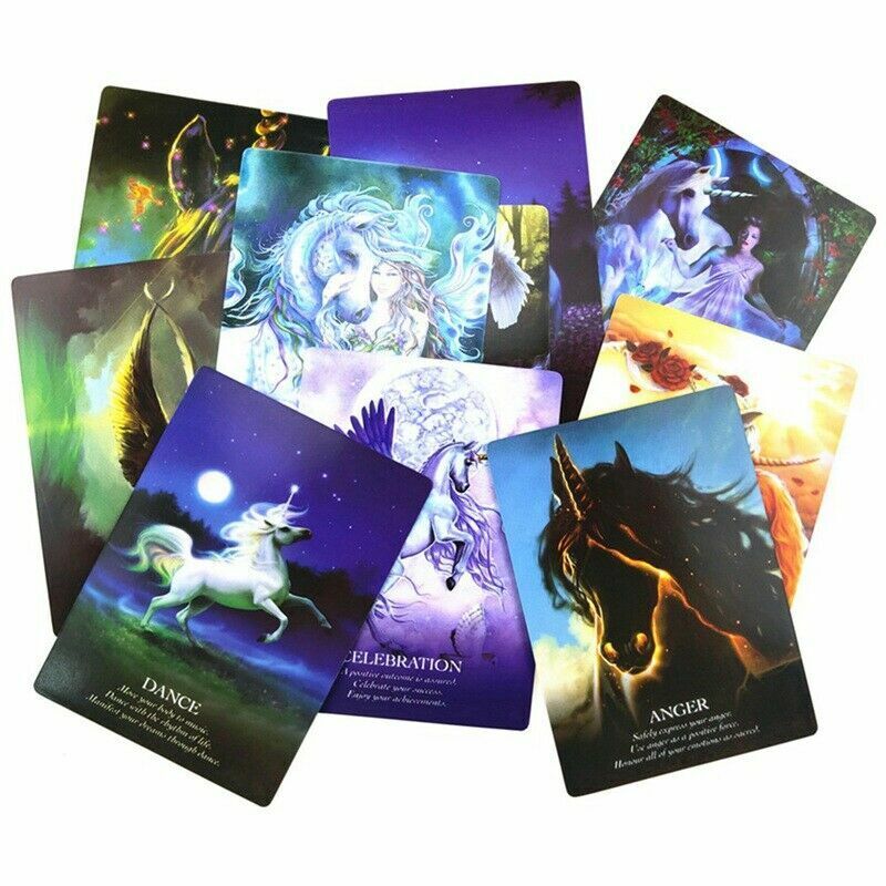 1set Unicorn Oracle Cards Deck Mysterious Tarot Card Divination Fate Board Game