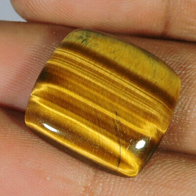 20.60cts Natural Golden Flashy Brown Tiger Eye Square Cabochon Loose Gemstone