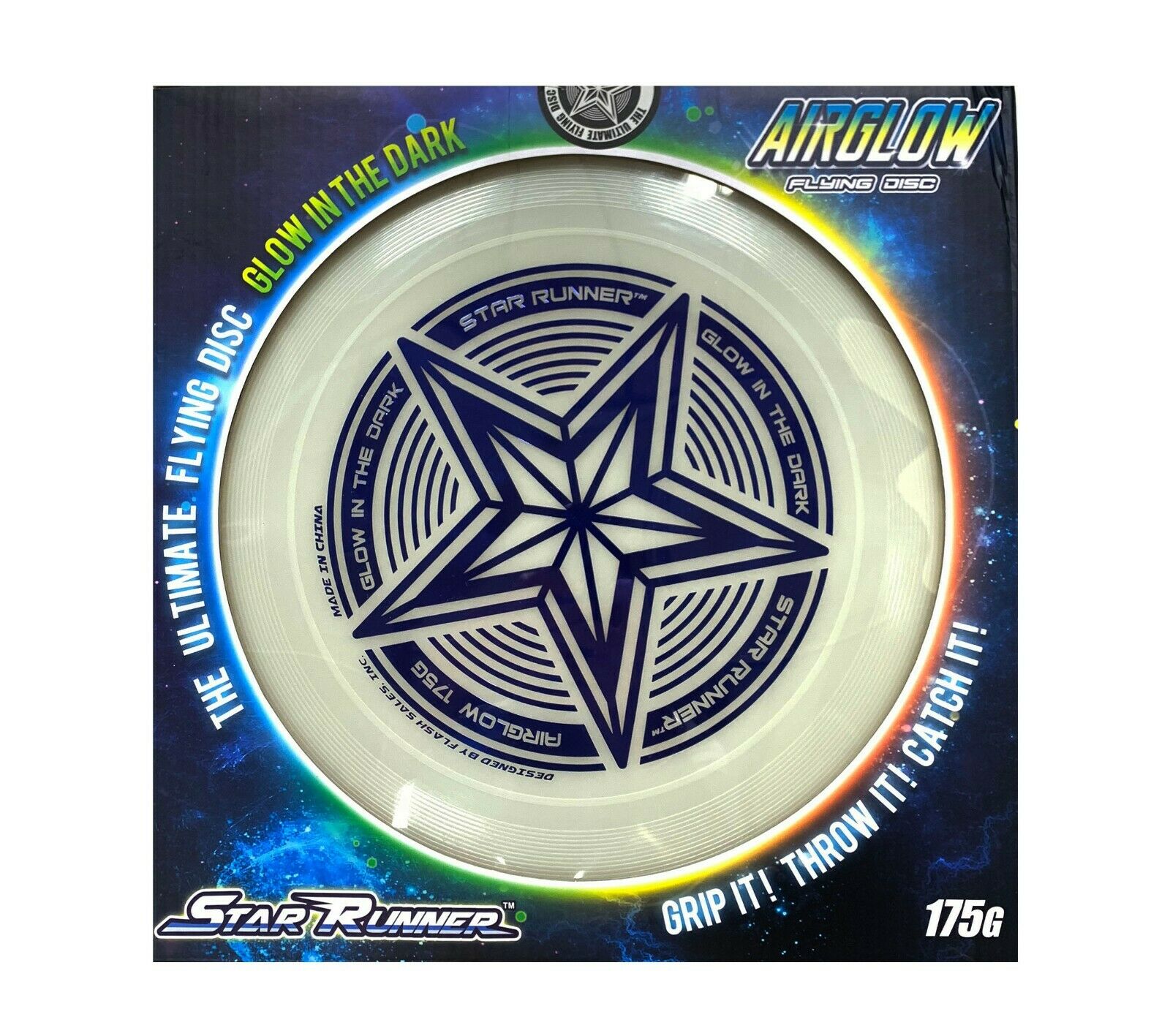 175g Glowing Flying Disc By Slr Brands:  Glow In The Dark Toy For Kids, Frisbee