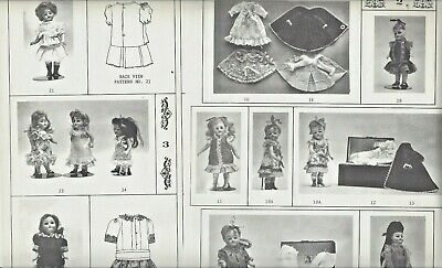 Antique French German Milette Miniature Doll Dress Veriations Pattern Ackerman