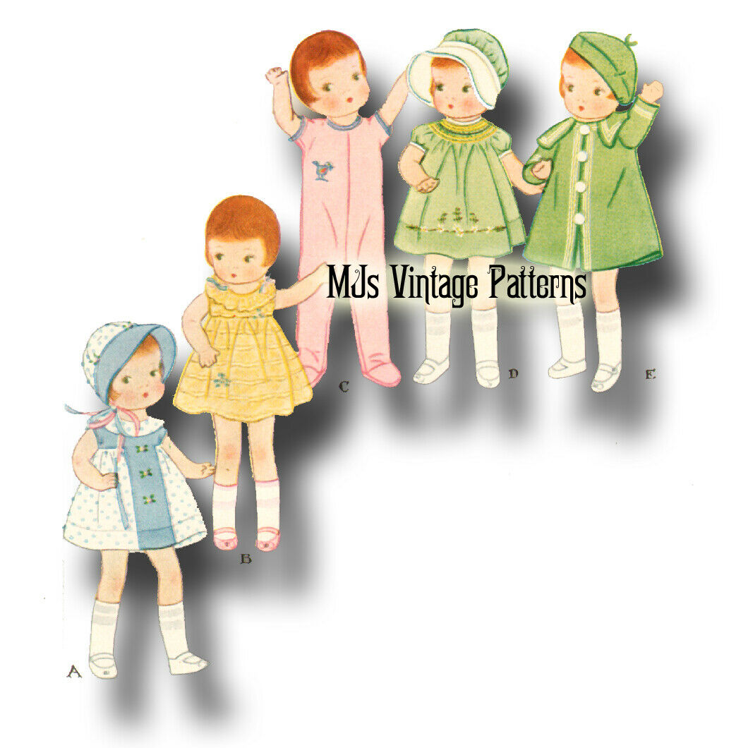 Vintage 1930s Patsy Composition Doll Dress Pattern ~ Patsyette 9"