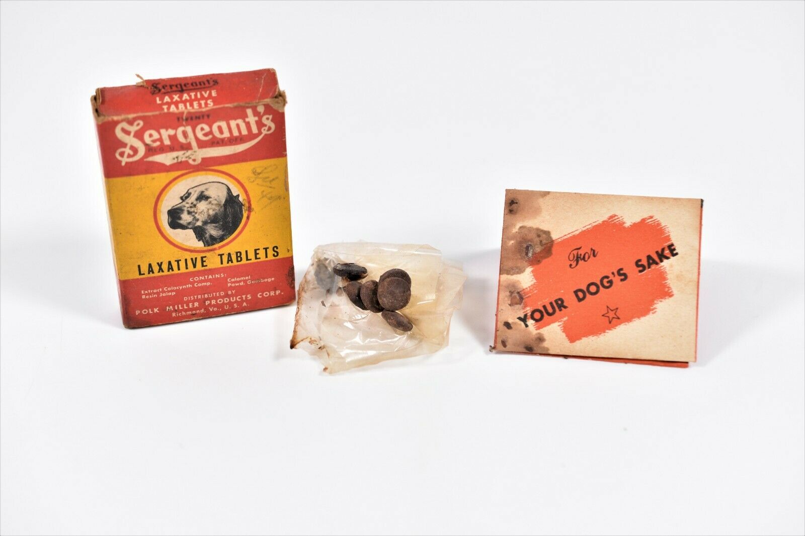Vintage Sergeant's Pet Medicine Laxative Tablets Dogs Cat Puppy Advertising Box