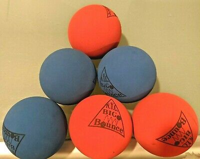 6 Balls Racquetballs Rackquet Hand Ball Nyc Big Bounce Blue/red