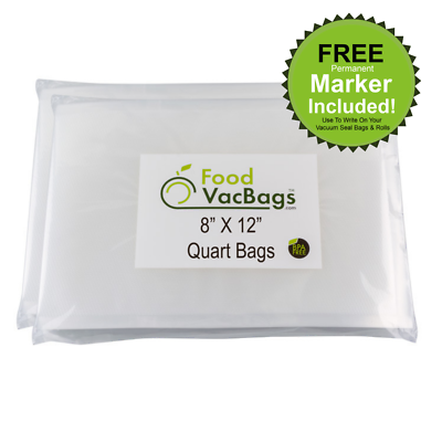 100 Quart 8x12 Foodvacbags Honeycomb Embossed Vacuum Sealer Bags For Foodsaver