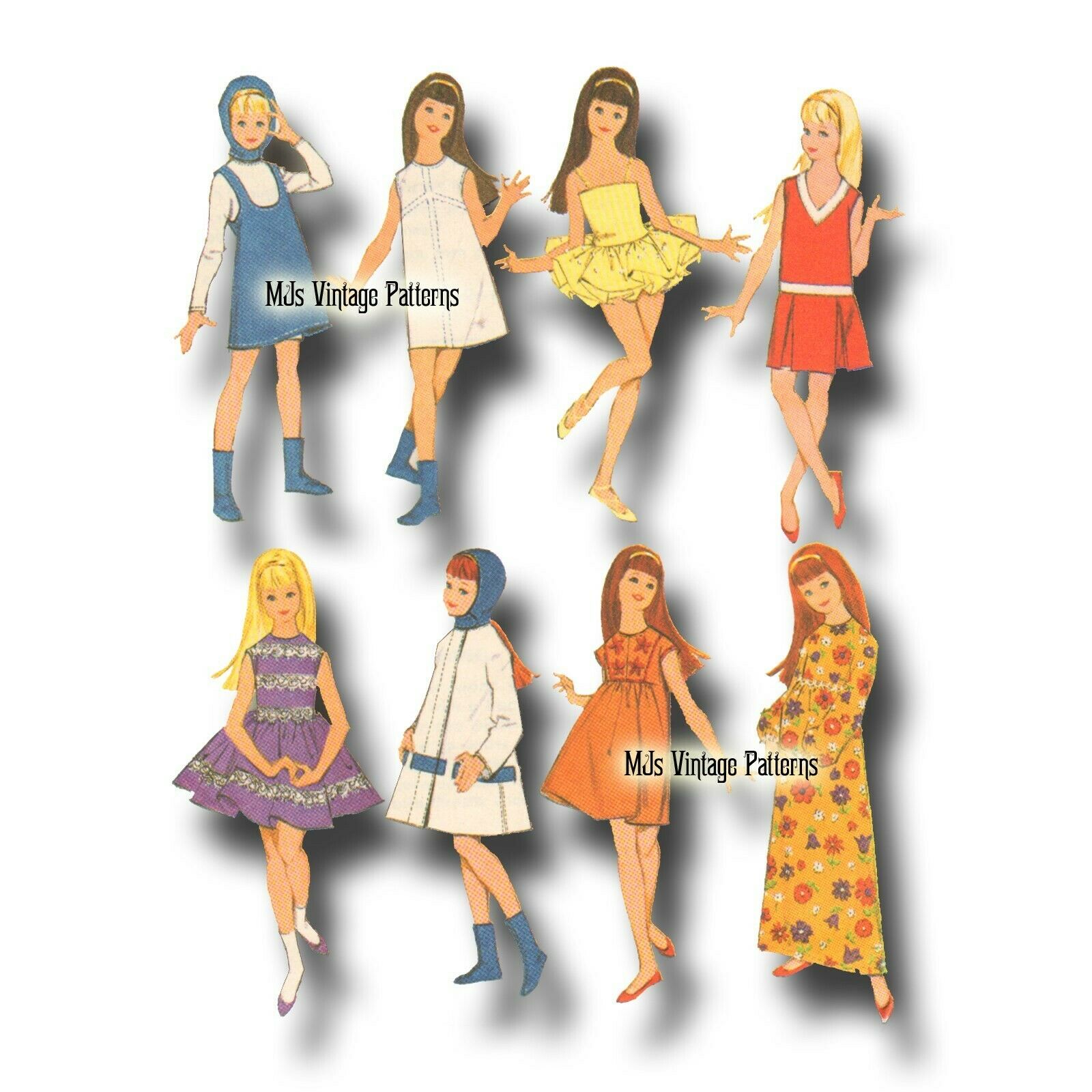Vintage Doll Clothes Whole Wardrobe Pattern ~ Skipper Pepper (barbie)