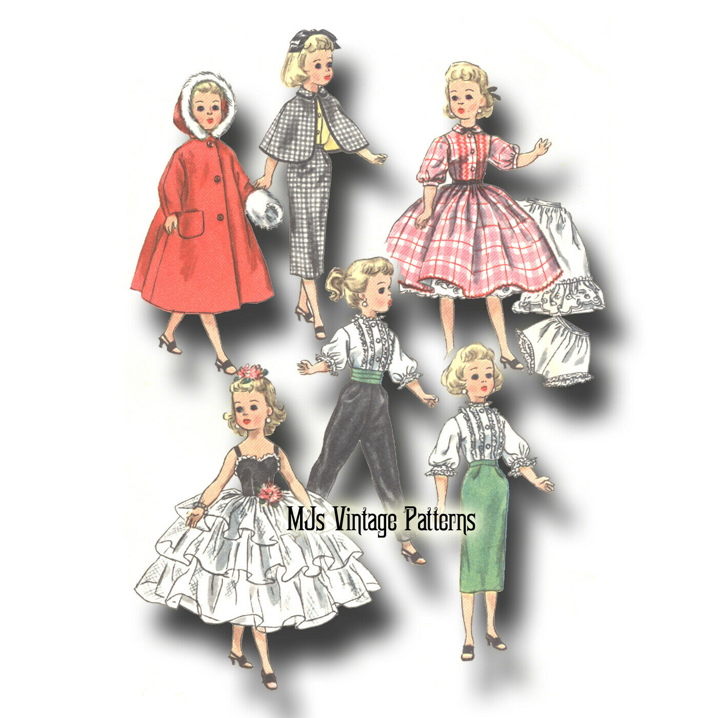 Vtg Doll Clothes Pattern ~ 18" 19" Miss Revlon, Sweet Sue, Dollikin, Toni