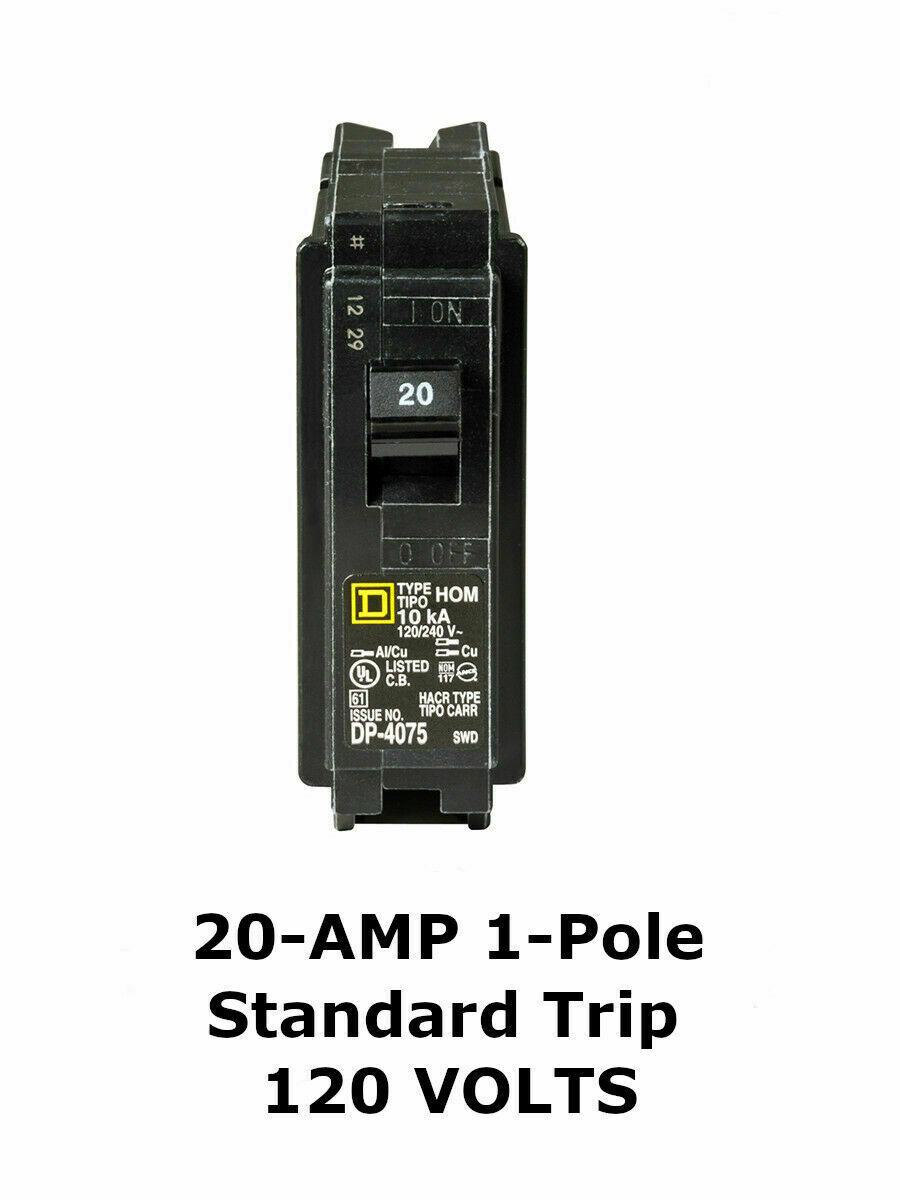 Square D Homeline 20-amp 1-pole Standard Trip Circuit Breaker